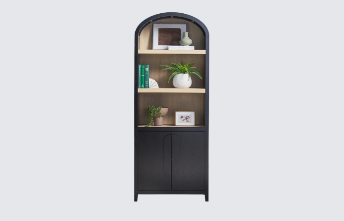 black arched bookcase