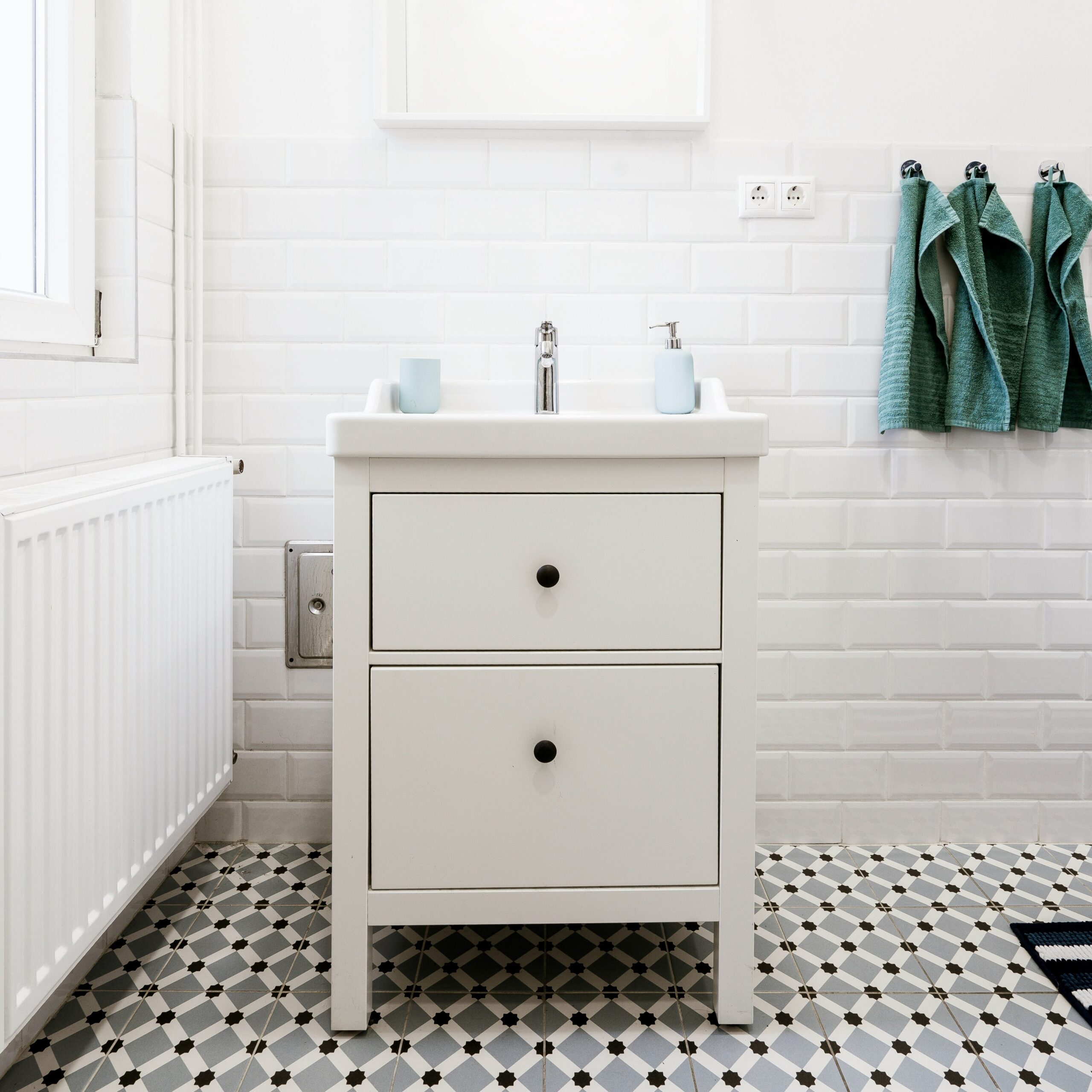 White bathroom cabinet